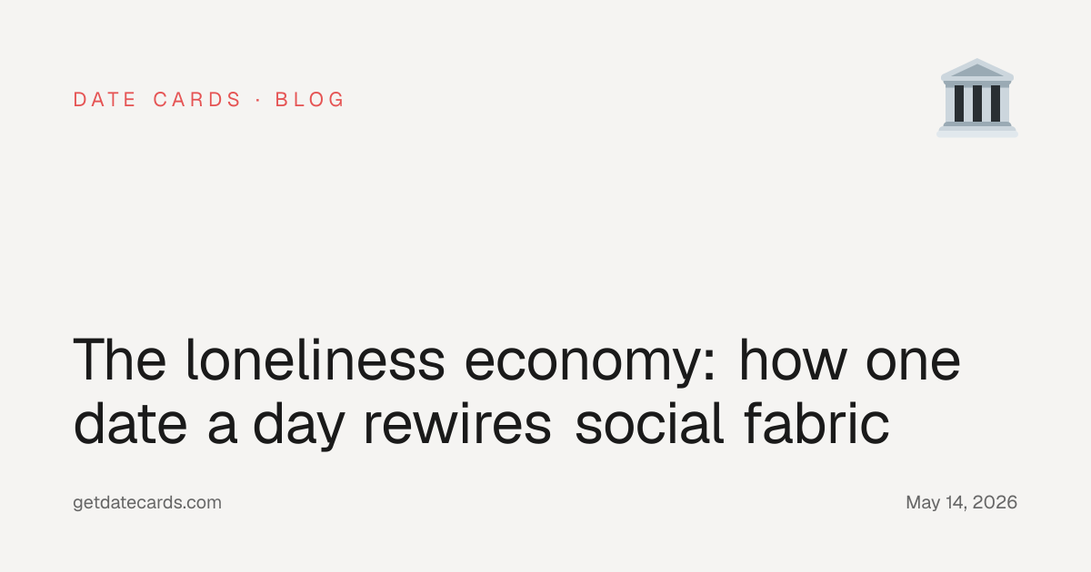 The loneliness economy: how one date a day rewires social fabric